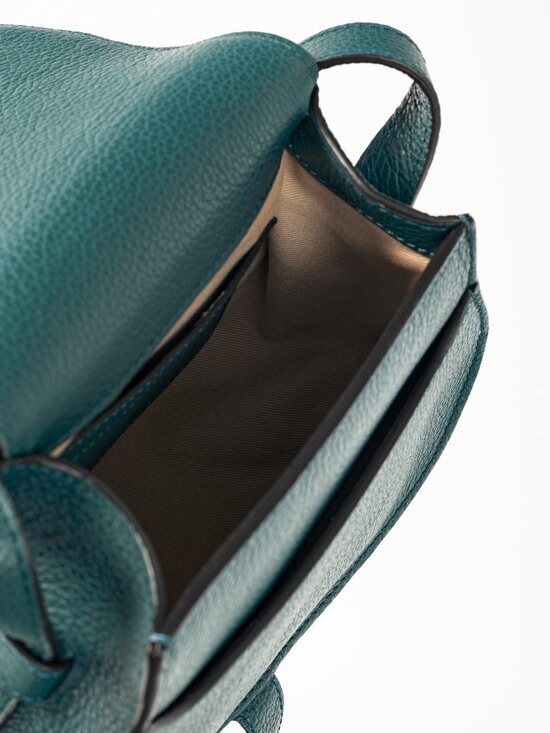 Chloe Marcie Small Steel Blue Grained Leather Crossbody - Picture 11 of 12